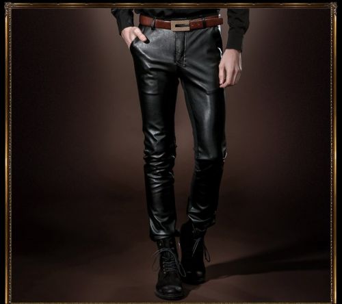 Pantalon cuir homme serré pour jeunesse printemps - Ref 1481240