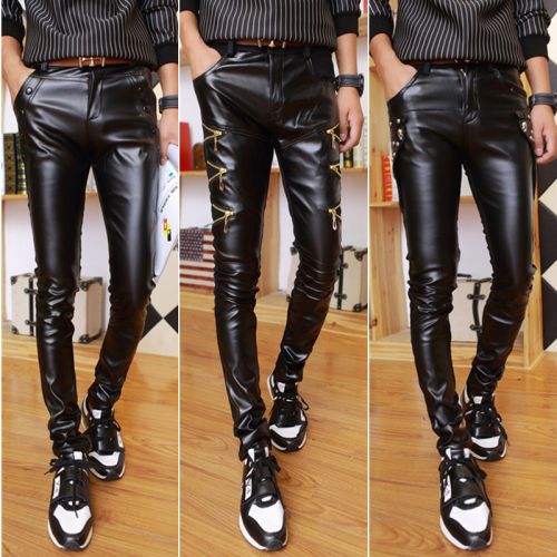 Pantalon cuir homme serré pour adolescent automne - Ref 1481310
