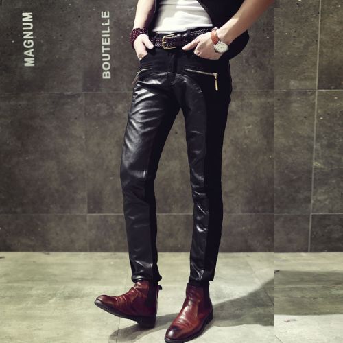 Pantalon cuir homme serré pour jeunesse MCC HOMME automne - Ref 1481351