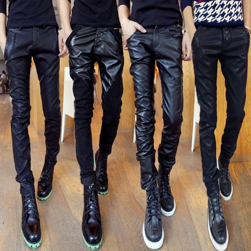 Pantalon cuir homme pantalons fuselés pour jeunesse automne - Ref 1481447