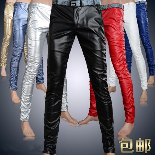 Pantalon cuir homme serré pour jeunesse printemps - Ref 1481503