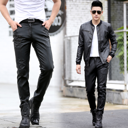 Pantalon cuir homme serré pour jeunesse automne - Ref 1481538