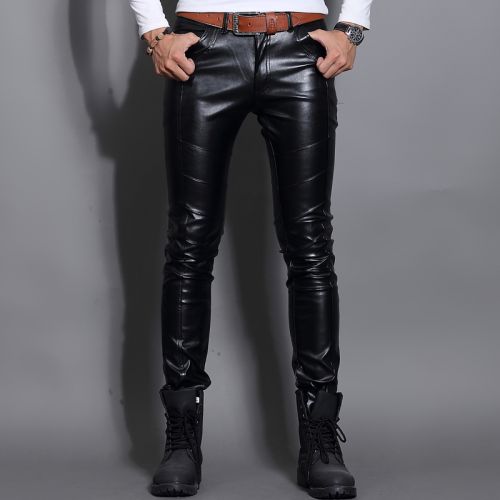 Pantalon cuir homme serré pour jeunesse automne - Ref 1481550