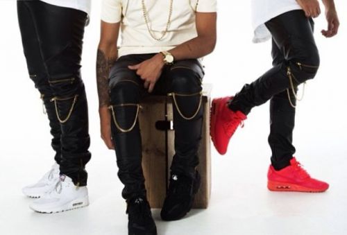 Pantalon cuir homme serré pour jeunesse automne - Ref 1481566