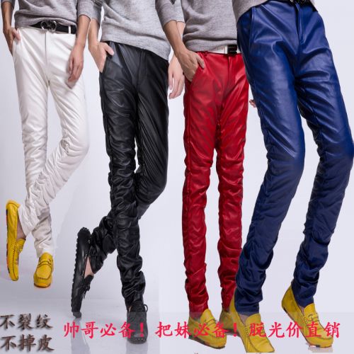 Pantalon cuir homme serré pour jeunesse automne - Ref 1481591