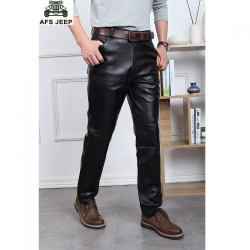 Pantalon cuir homme droit pour jeunesse AFS JEEP peau de chèvre hiver - Ref 1481605