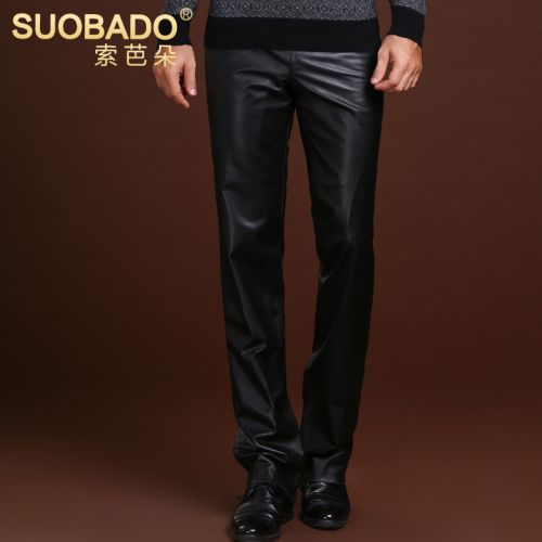 Pantalon cuir homme droit SUOBADO Première couche de pour hiver - Ref 1481639