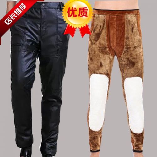 Pantalon cuir homme droit PU pour hiver - Ref 1481643