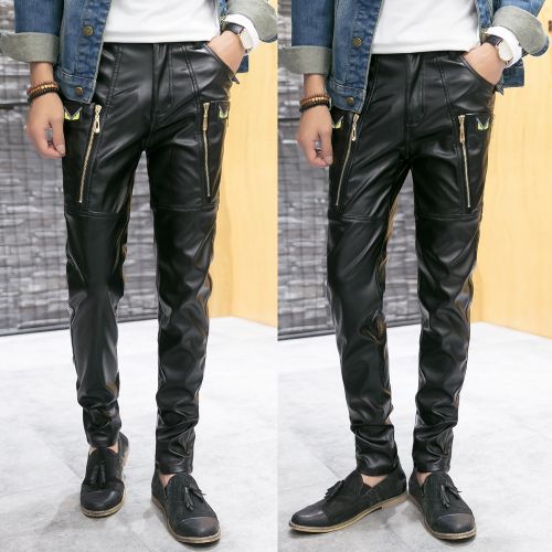 Pantalon cuir homme serré pour adolescent hiver - Ref 1481706