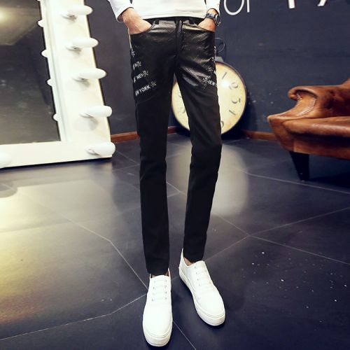 Pantalon cuir homme serré pour adolescent automne - Ref 1481719