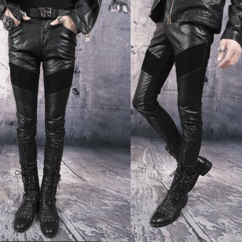 Pantalon cuir homme serré pour jeunesse automne - Ref 1481760