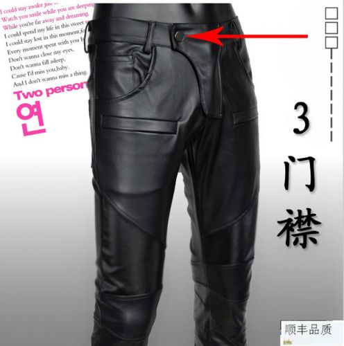 Pantalon cuir homme serré pour jeunesse automne - Ref 1481775