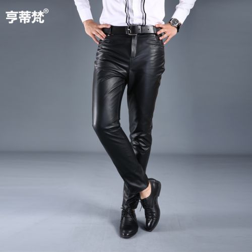 Pantalon cuir homme serré pour jeunesse Première couche de hiver - Ref 1481778