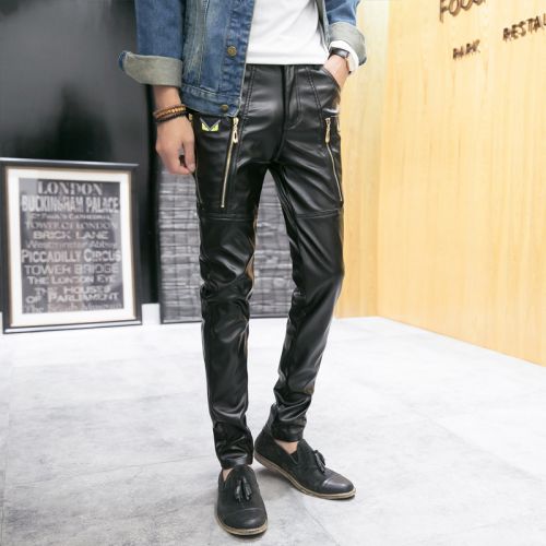 Pantalon cuir homme serré pour adolescent hiver - Ref 1481867
