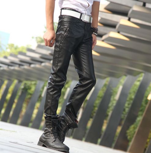 Pantalon cuir homme serré pour jeunesse ENTONG printemps - Ref 1481892