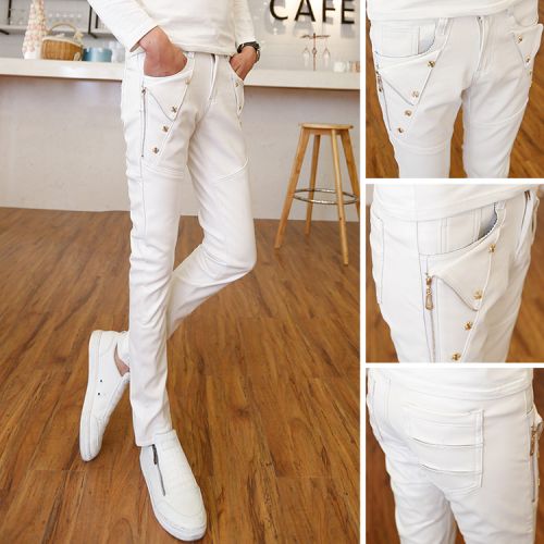 Pantalon cuir homme serré pour jeunesse hiver - Ref 1482004