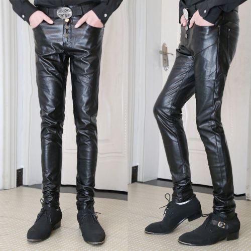 Pantalon cuir homme serré pour adolescent hiver - Ref 1482036