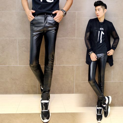 Pantalon cuir homme serré pour adolescent automne - Ref 1482039