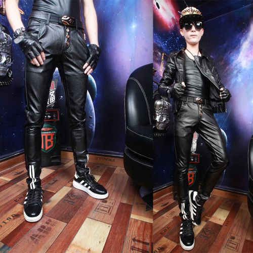 Pantalon cuir homme serré pour adolescent automne - Ref 1482048