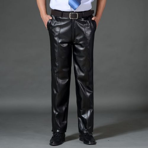 Pantalon cuir homme droit PU pour hiver - Ref 1482087