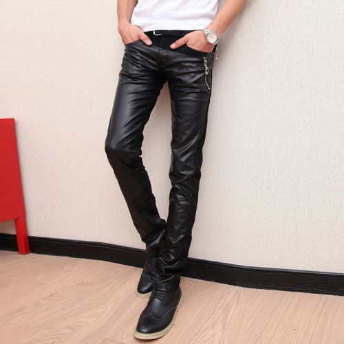 Pantalon cuir homme serré pour jeunesse Polyester hiver - Ref 1482113