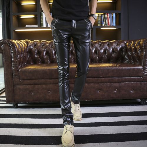 Pantalon cuir homme serré pour jeunesse hiver - Ref 1482134