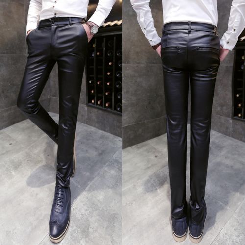 Pantalon cuir homme pantalons fuselés pour jeunesse automne - Ref 1482163