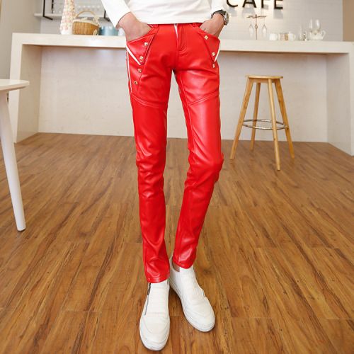 Pantalon cuir homme serré pour jeunesse hiver - Ref 1482200