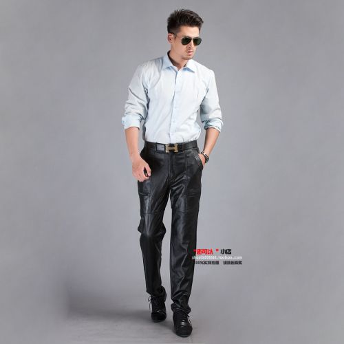 Pantalon cuir homme pantalons fuselés SHENGJIA - Ref 1482221