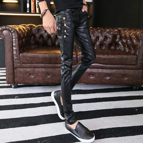 Pantalon cuir homme serré pour jeunesse hiver - Ref 1482228