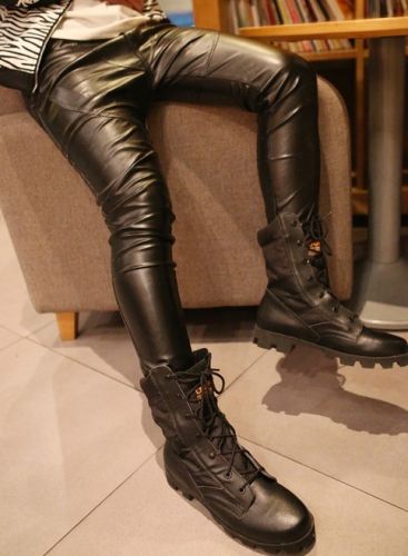 Pantalon cuir homme serré pour adolescent automne - Ref 1482237