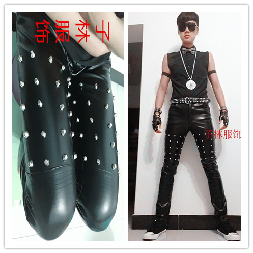 Pantalon cuir homme serré pour jeunesse été - Ref 1482354