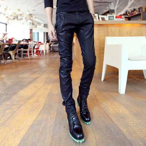 Pantalon cuir homme pantalons fuselés pour jeunesse PU hiver - Ref 1482366