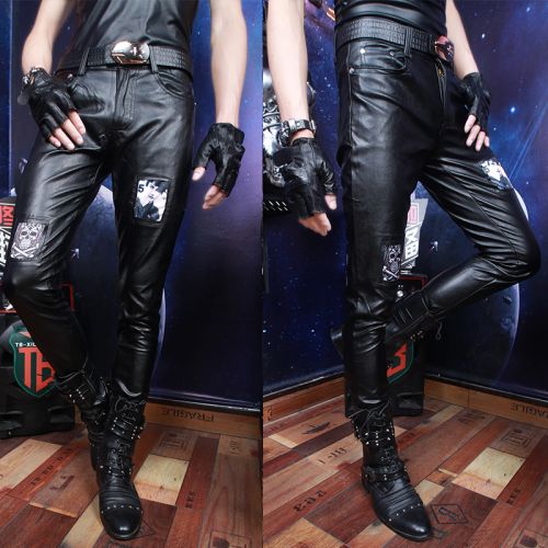Pantalon cuir homme serré pour adolescent PU automne - Ref 1482368