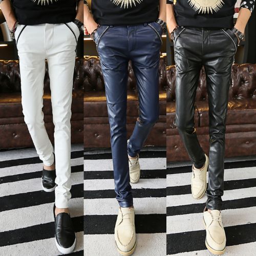 Pantalon cuir homme pantalons fuselés pour adolescent printemps - Ref 1482406
