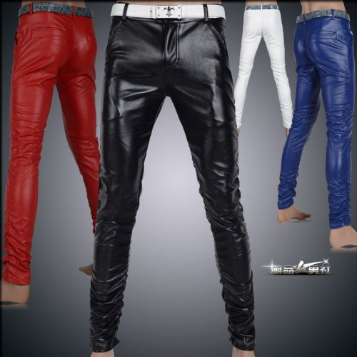 Pantalon cuir homme serré pour adolescent PU hiver - Ref 1482448