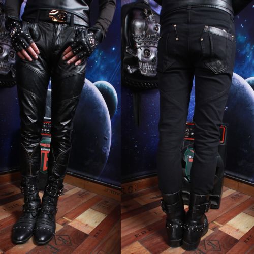 Pantalon cuir homme serré pour adolescent hiver - Ref 1482455