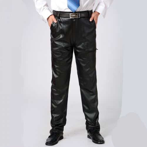 Pantalon cuir homme droit PU pour hiver - Ref 1482507