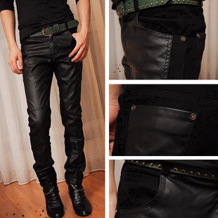 Pantalon cuir homme serré pour adolescent automne - Ref 1482513