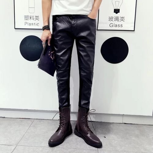 Pantalon cuir homme serré pour adolescent automne - Ref 1482537