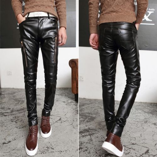 Pantalon cuir homme droit pour adolescent printemps - Ref 1482540