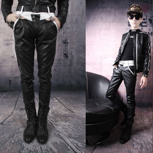 Pantalon cuir homme serré pour adolescent automne - Ref 1482553