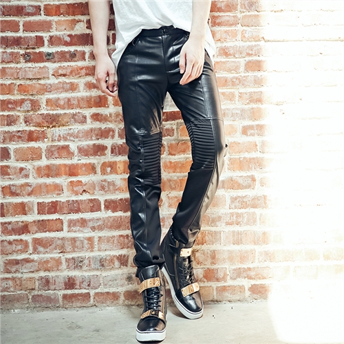 Pantalon cuir homme pantalons fuselés pour adolescent automne - Ref 1482555
