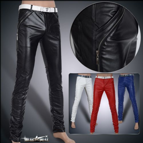 Pantalon cuir homme serré pour adolescent PU hiver - Ref 1482605