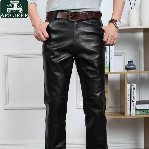 Pantalon cuir homme droit AFS JEEP Peau de mouton pour automne - Ref 1482632