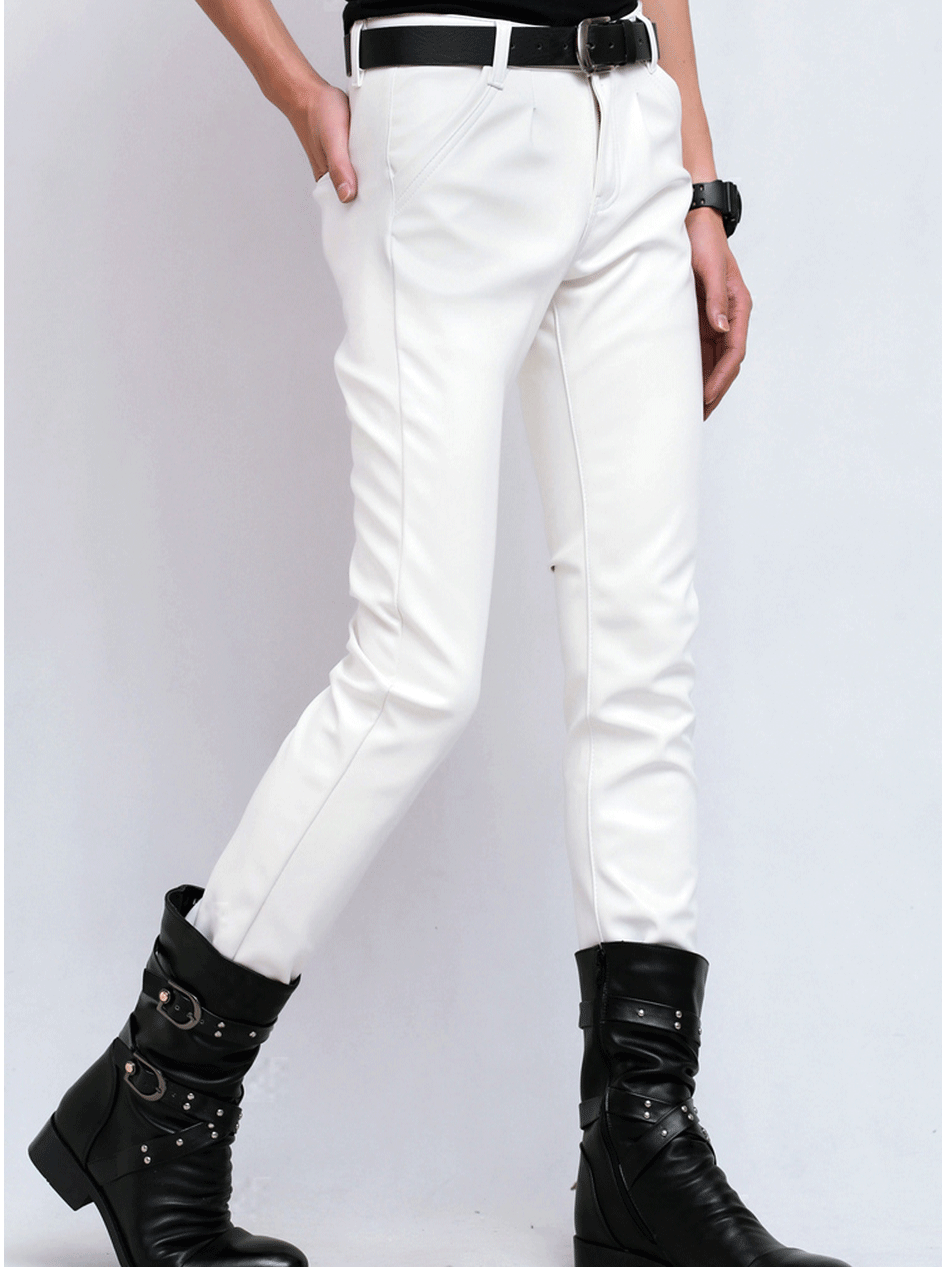 Pantalon cuir homme serré pour jeunesse automne - Ref 1482642