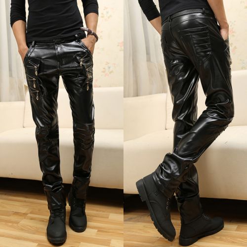 Pantalon cuir homme serré pour adolescent hiver - Ref 1482677
