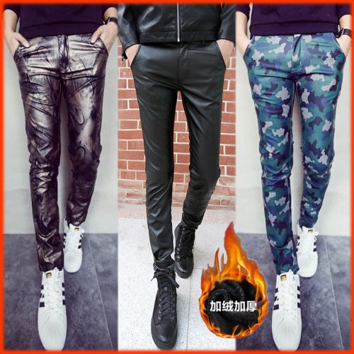 Pantalon cuir homme serré pour jeunesse automne - Ref 1482694