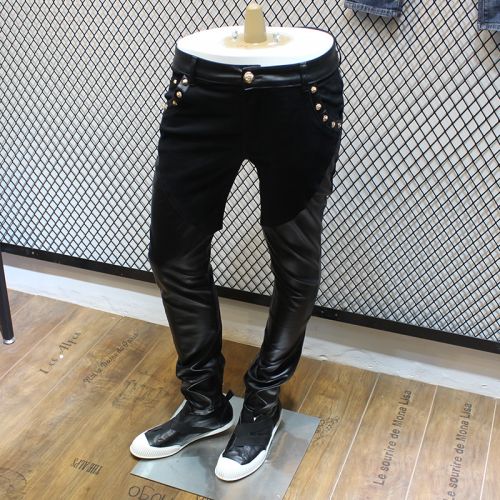 Pantalon cuir homme serré pour jeunesse hiver - Ref 1482702