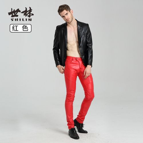Pantalon cuir homme serré pour jeunesse PU automne - Ref 1482753